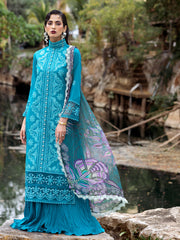 Roheenaz Dahlia Embroidered Lawn Unstitched 3Pc Suit RNZ-01A Delphinium
