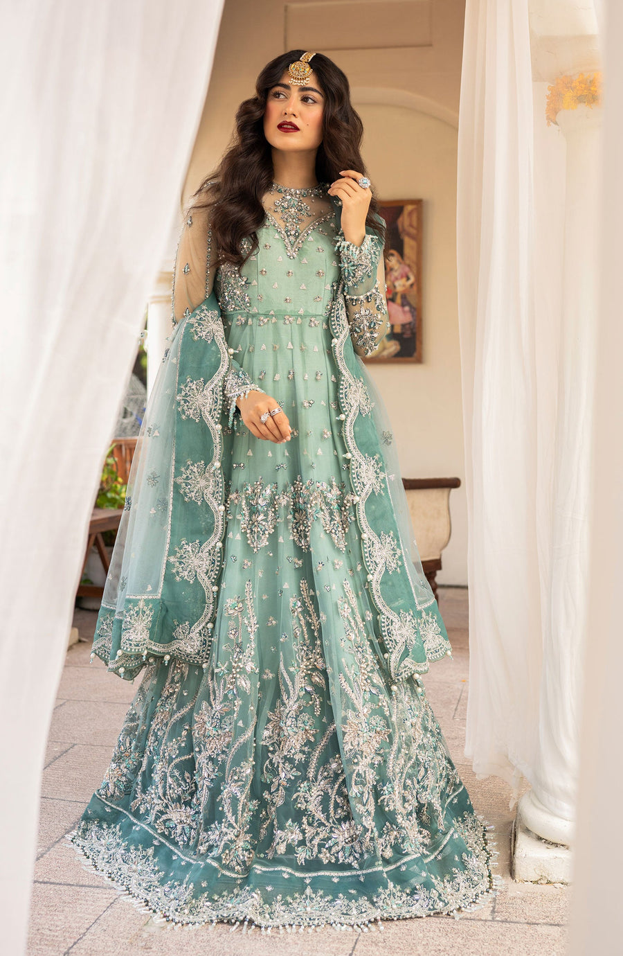 Zarin by Eleshia Unstitched Embroidered Net 3Pc Suit D-01 Zarela