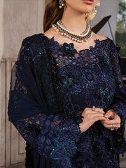 Rang Rasiya Shehnaiyan Embroidered Net Unstitched 3Pc Suit D-02 Malika