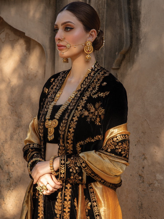 Rang Rasiya Shehnaiyan Embroidered Velvet Unstitched 3Pc Suit D-03 Heer