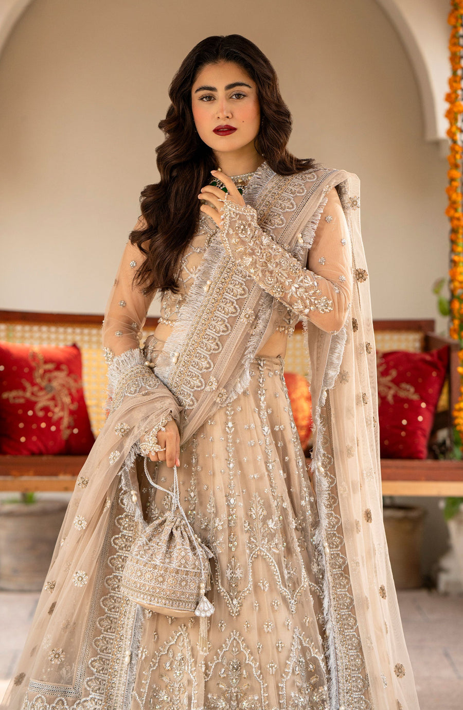 Zarin by Eleshia Unstitched Embroidered Net 3Pc Suit D-03 Elayne