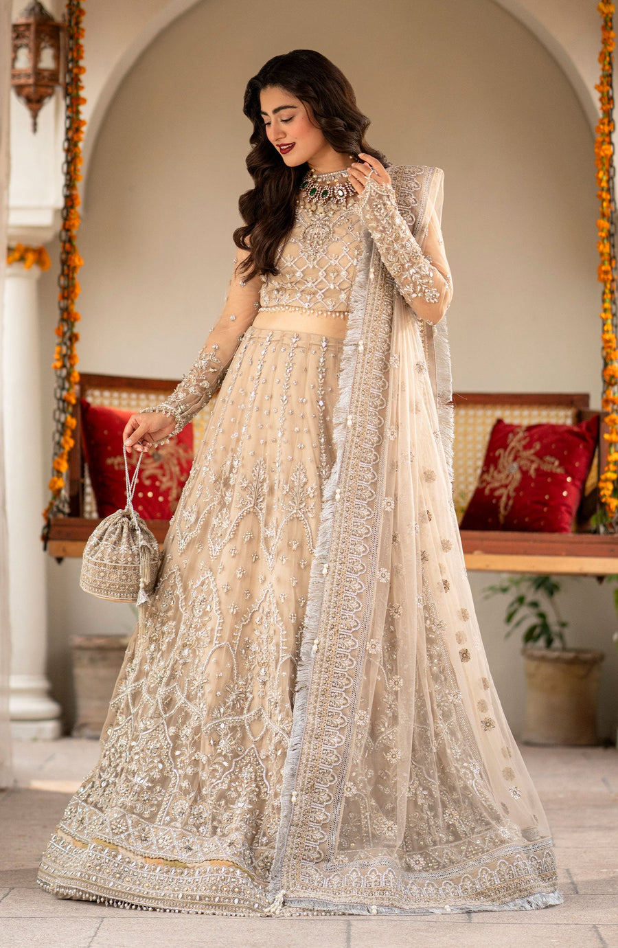 Zarin by Eleshia Unstitched Embroidered Net 3Pc Suit D-03 Elayne