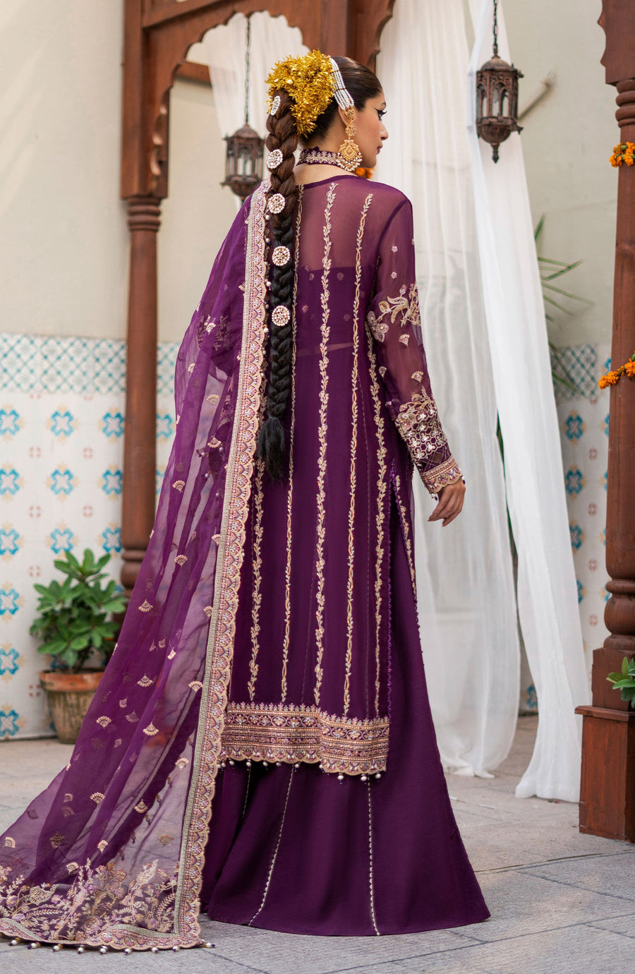 Zarin by Eleshia Unstitched Embroidered Bamber 3Pc Suit D-07 Medea