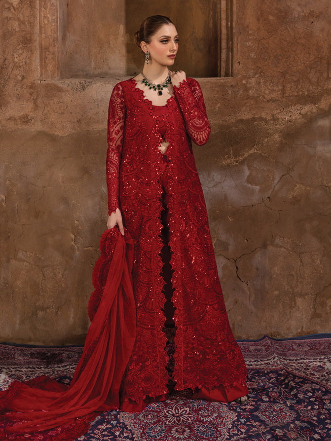 Rang Rasiya Shehnaiyan Embroidered Net Unstitched 3Pc Suit D-08 Shahnoor