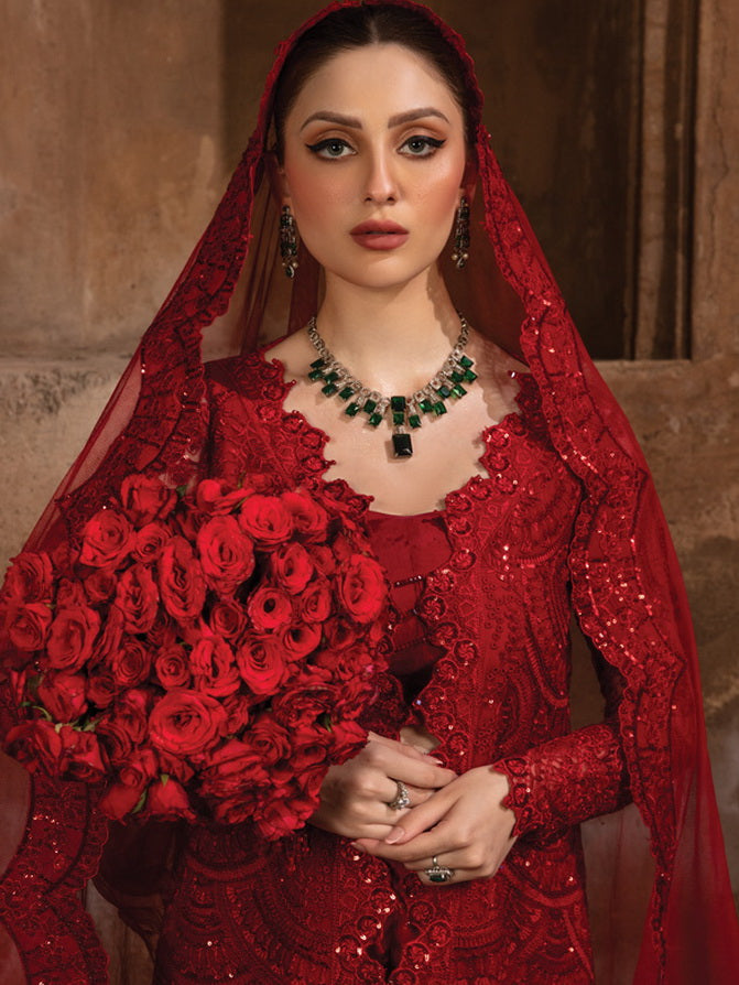 Rang Rasiya Shehnaiyan Embroidered Net Unstitched 3Pc Suit D-08 Shahnoor