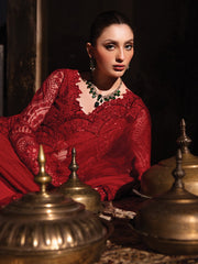 Rang Rasiya Shehnaiyan Embroidered Net Unstitched 3Pc Suit D-08 Shahnoor