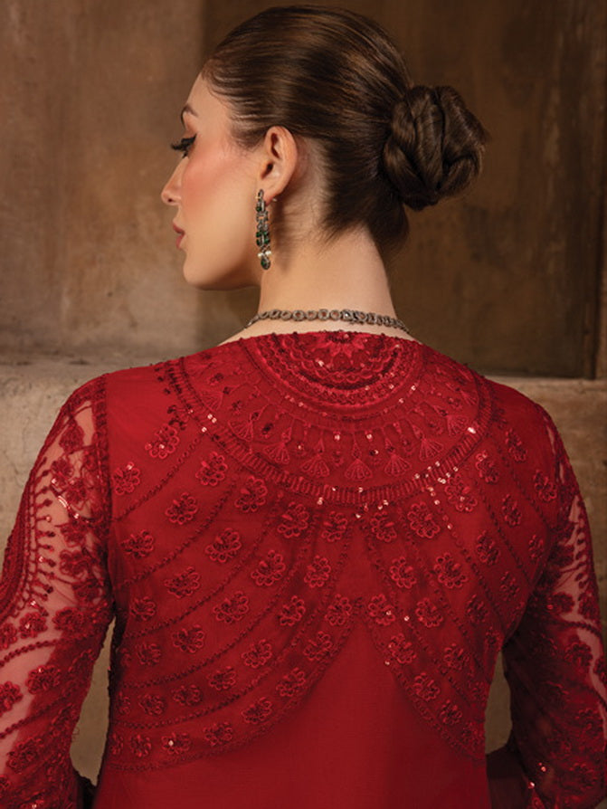 Rang Rasiya Shehnaiyan Embroidered Net Unstitched 3Pc Suit D-08 Shahnoor