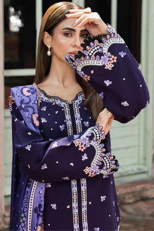 Farasha Embroidered Khaddar Unstitched 3Pc Suit - Dewsay