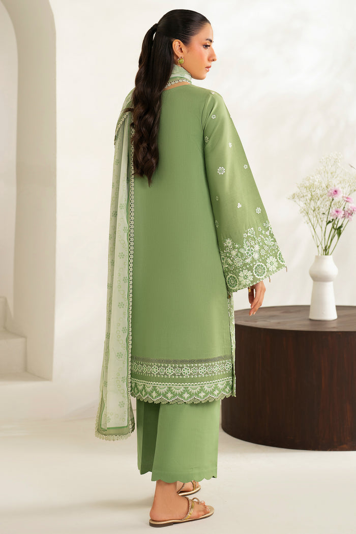 Farasha Summer Weaves Embroidered Lawn Unstitched 3Pc Suit - Dewy Sage
