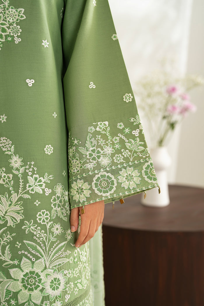 Farasha Summer Weaves Embroidered Lawn Unstitched 3Pc Suit - Dewy Sage