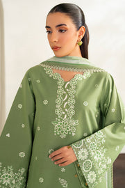 Farasha Summer Weaves Embroidered Lawn Unstitched 3Pc Suit - Dewy Sage