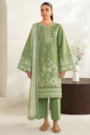 Farasha Summer Weaves Embroidered Lawn Unstitched 3Pc Suit - Dewy Sage