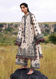 Hussain Rehar Embroidered Khaddar Unstitched 3Pc Suit - Dhanak