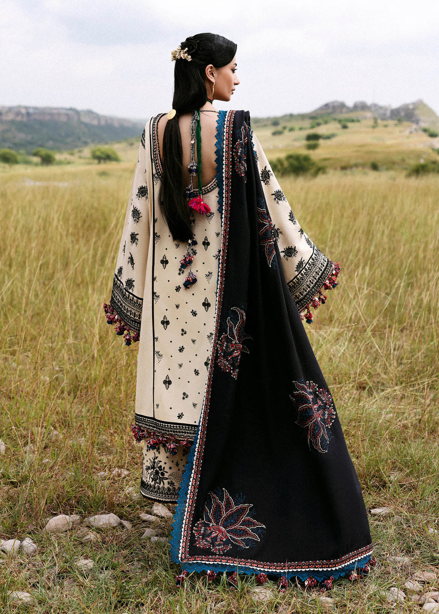 Hussain Rehar Embroidered Khaddar Unstitched 3Pc Suit - Dhanak