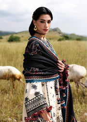 Hussain Rehar Embroidered Khaddar Unstitched 3Pc Suit - Dhanak