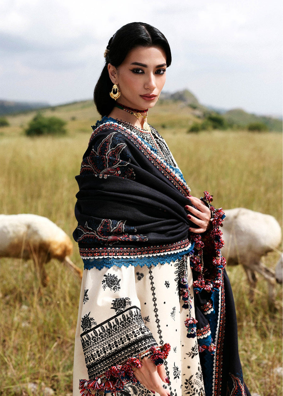 Hussain Rehar Embroidered Khaddar Unstitched 3Pc Suit - Dhanak