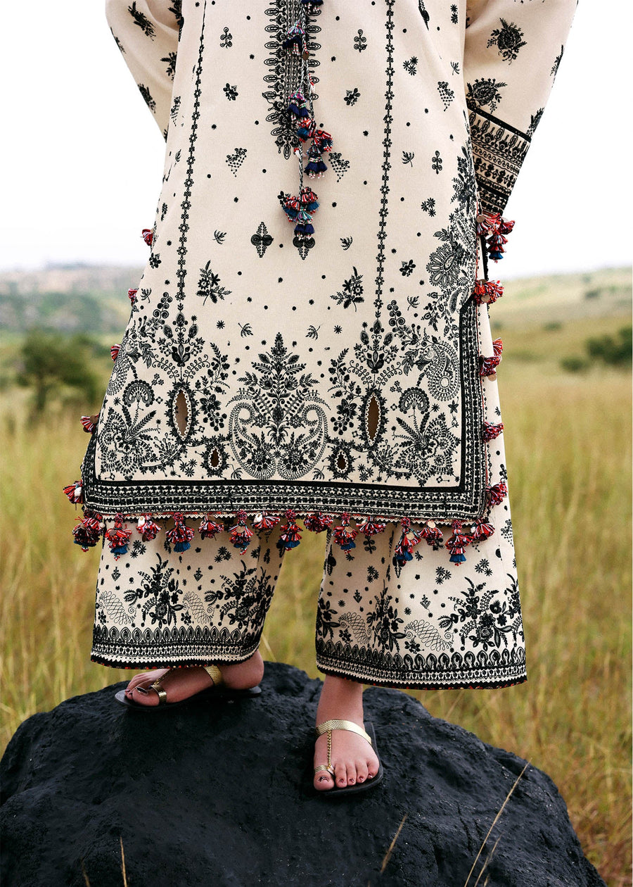 Hussain Rehar Embroidered Khaddar Unstitched 3Pc Suit - Dhanak