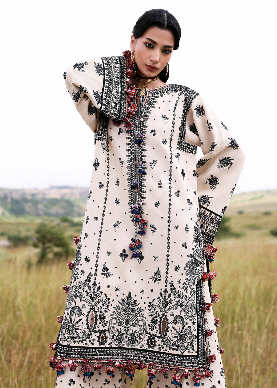 Hussain Rehar Embroidered Khaddar Unstitched 3Pc Suit - Dhanak