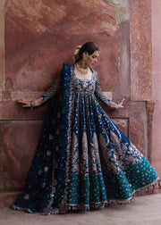 Hussain Rehar Festive Embroidered Korean Raw Silk Unstitched 3Pc Suit - DILL AFROZ