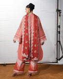 Jugnu Lahore The Reserved View Embroidered Cotton Unstitched 3Pc Suit - Dinaz