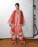 Jugnu Lahore The Reserved View Embroidered Cotton Unstitched 3Pc Suit - Dinaz