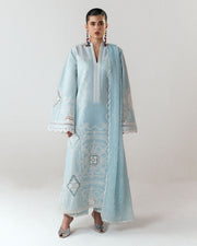 Jugnu Lahore Spring Summer Unstitched Embroidered Cotton 3Pc Suit - Dira