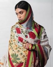 Jugnu Lahore The Reserved View Embroidered Cotton Unstitched 3Pc Suit - Diryaz