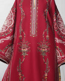 Jugnu Lahore The Reserved View Embroidered Cotton Unstitched 3Pc Suit - Diryaz