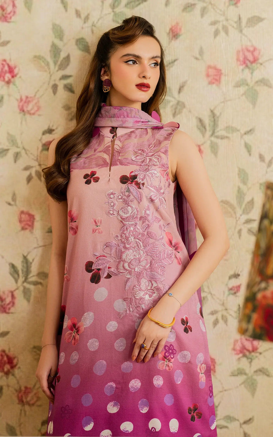 Asifa & Nabeel Meraki Vintage Embroidered Lawn Unstitched 3Pc Suit MVL25-11 Dosti