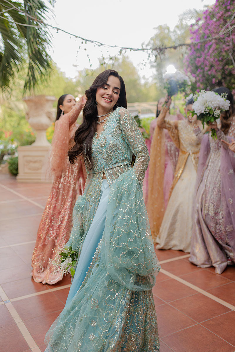 Mushq Mann Mein Tu Embroidered Net Unstitched 3Pc Suit MWD-06 DOU PAL