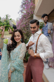 Mushq Mann Mein Tu Embroidered Net Unstitched 3Pc Suit MWD-06 DOU PAL