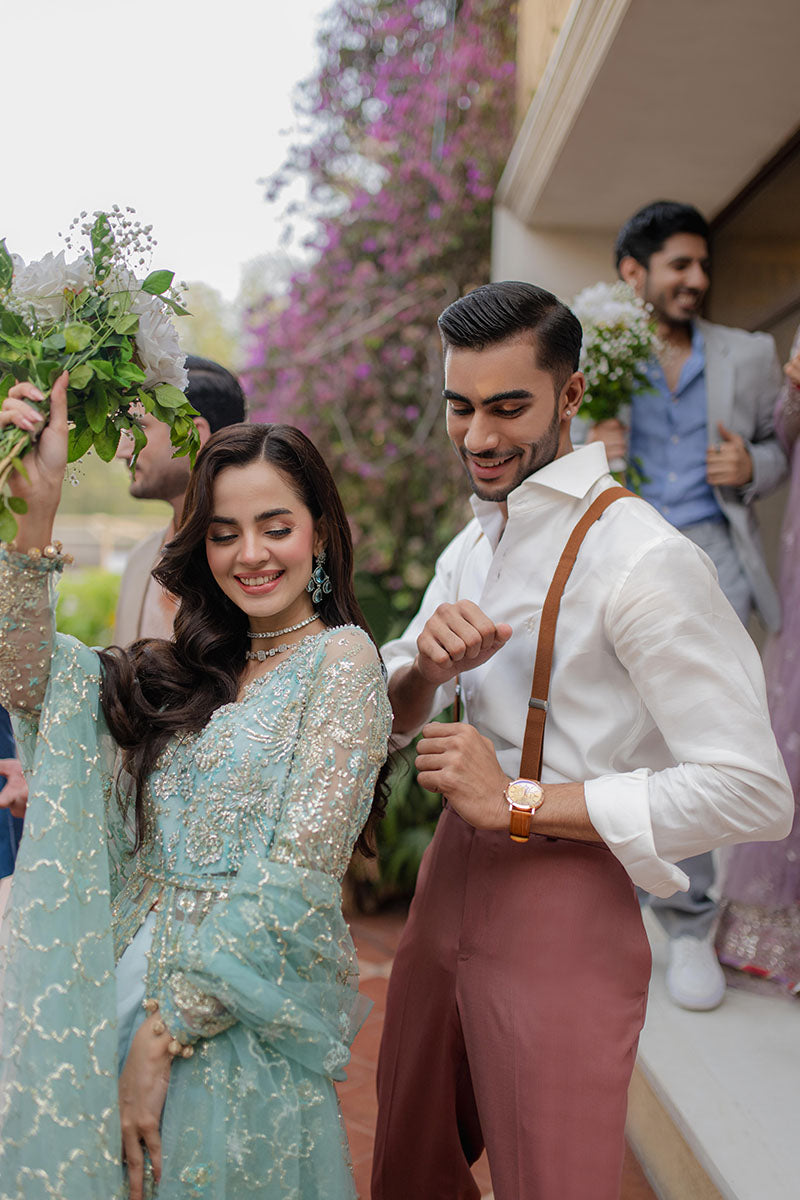 Mushq Mann Mein Tu Embroidered Net Unstitched 3Pc Suit MWD-06 DOU PAL