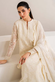 Farasha Luxury Formal Embroidered Chiffon Unstitched 3Pc Suit - Dove