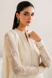 Farasha Luxury Formal Embroidered Chiffon Unstitched 3Pc Suit - Dove