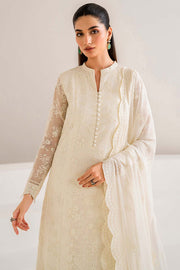 Farasha Luxury Formal Embroidered Chiffon Unstitched 3Pc Suit - Dove
