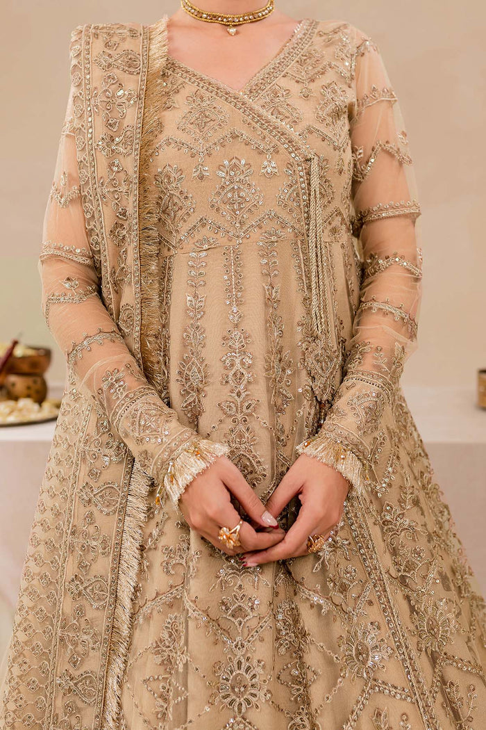 Farasha Luxury Formal Embroidered Net Unstitched 3Pc Suit - Dreamt Flair