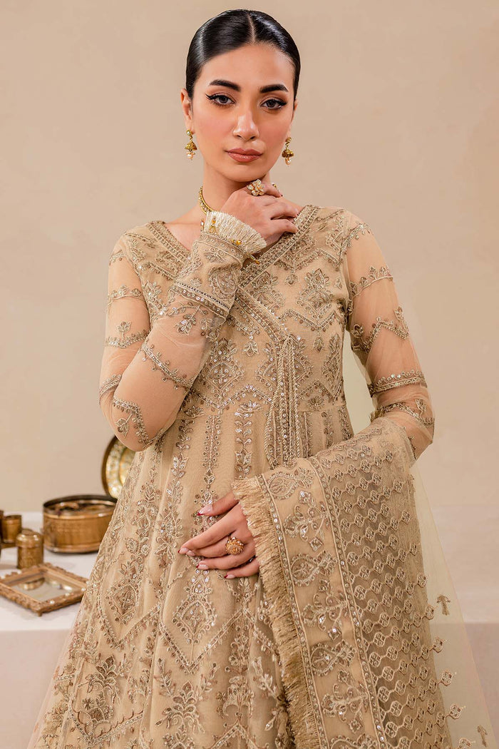 Farasha Luxury Formal Embroidered Net Unstitched 3Pc Suit - Dreamt Flair