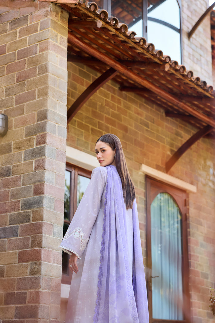 Farasha Sorine Summer Embroidered Lawn Unstitched 3Pc Suit - Dreamy Lilac