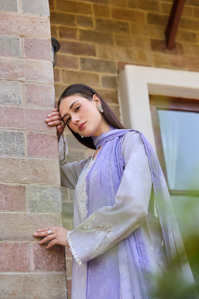 Farasha Sorine Summer Embroidered Lawn Unstitched 3Pc Suit - Dreamy Lilac