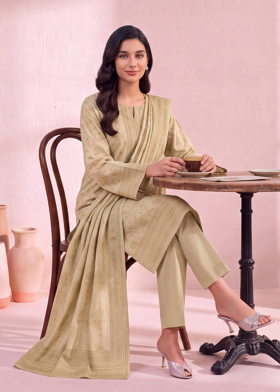 Zeenia Marina Vol-02 Digital Printed Dhanak Marina Unstitched 3Pc Suit DS-02 Dune