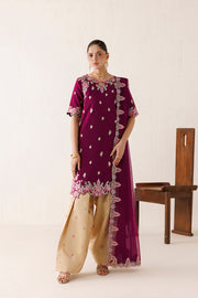 Farasha Veira Embroidered Raw Silk Unstitched 3Pc Suit D-09 Dune Blossom