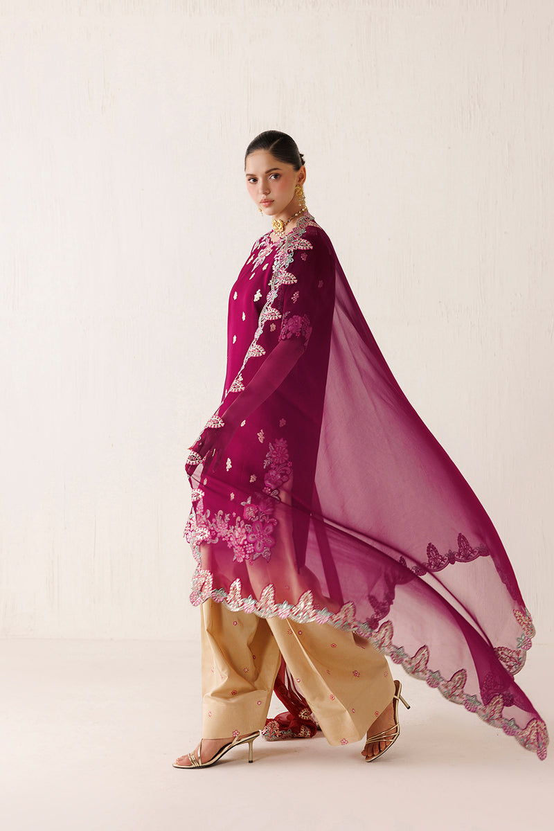 Farasha Veira Embroidered Raw Silk Unstitched 3Pc Suit D-09 Dune Blossom