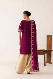 Farasha Veira Embroidered Raw Silk Unstitched 3Pc Suit D-09 Dune Blossom