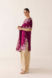 Farasha Veira Embroidered Raw Silk Unstitched 3Pc Suit D-09 Dune Blossom