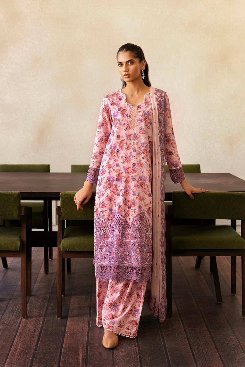 Afrozeh Daybreak Embroidered Lawn Unstitched 3Pc Suit - DUSK LACED