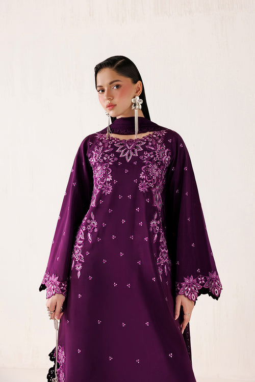 Farasha Veira Embroidered Raw Silk Unstitched 3Pc Suit D-11 Dusk Veil