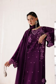 Farasha Veira Embroidered Raw Silk Unstitched 3Pc Suit D-11 Dusk Veil