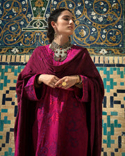 Hemline by Mushq Bukhara Embroidered Viscose Unstitched 3Pc Suit - Dusk Whisper