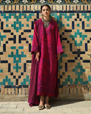 Hemline by Mushq Bukhara Embroidered Viscose Unstitched 3Pc Suit - Dusk Whisper