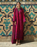 Hemline by Mushq Bukhara Embroidered Viscose Unstitched 3Pc Suit - Dusk Whisper